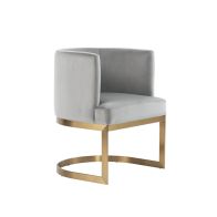 Lasco Dining Chair Dove Grey - Brushed Brass Base