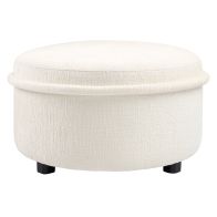 Tubio Large Footstool Ivory Chenille 