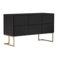 Lorenzo Black Glass Chest of Drawers