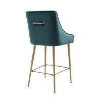 Mason Bar Stool - Peacock - Brushed Gold Legs
