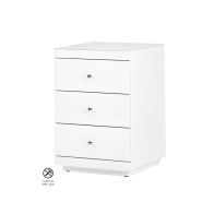 Pair of Pimlico White Glass Bedside Tables