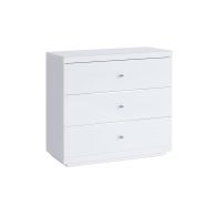 Pimlico White Glass Three Drawer Chest