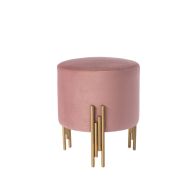 Rubell Stool Blush Pink Brass base