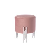 Rubell Stool Blush Pink Silver base