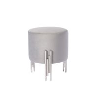 Rubell Stool Dove Grey Silver base