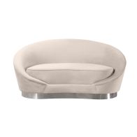 Selini Two Seat Sofa - Chalk, Silver base