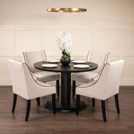 Sia 4-6 Seat Black Dining Table and 4 Chatsworth Dining Chairs