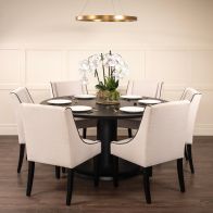 Sia 6-8 Seat Black Dining Table and 6 Chatsworth Dining Chairs