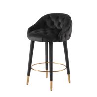 Sophia Counter Stool – Black - Brass Caps