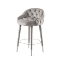 Sophia Counter Stool - Grey - Silver Caps