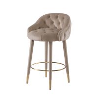 Sophia Counter stool - Taupe - Brass caps