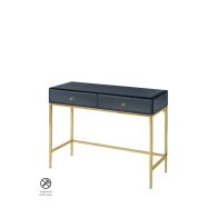 Stiletto Black Glass and Brass Console Table