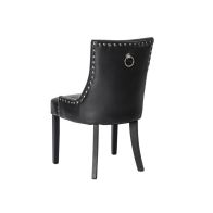 Torino Dining Chair with Back Ring - Black PU Leather  