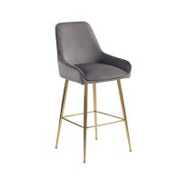 Watson Bar Hocker - Sturmgrau - Messing