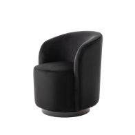 West End Swivel Dining Chair  - Black - Black Base 