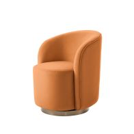 West End Swivel  Dining Chair - Pumpkin – Brass Base 