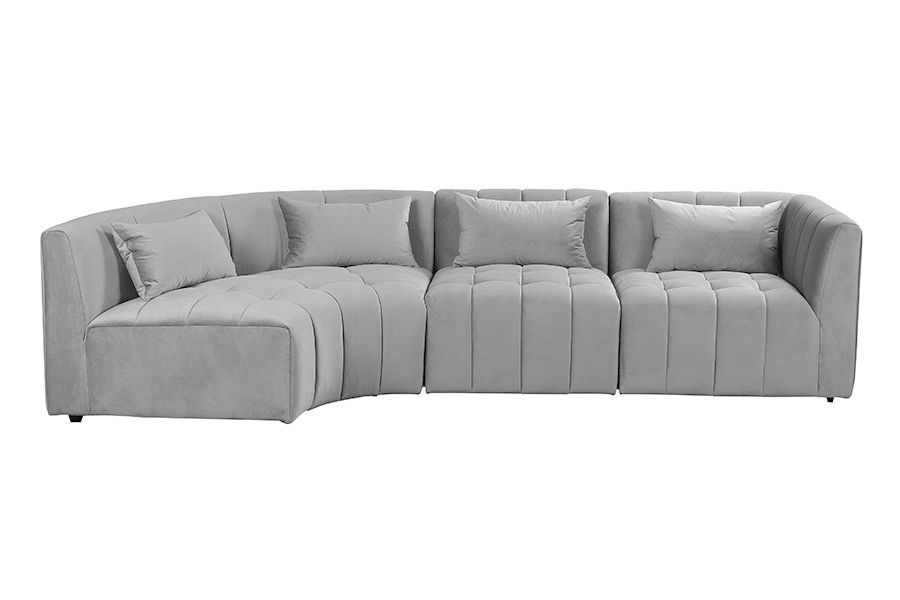 Essen Left Hand Curved Corner Sofa – Dove Grey -view1