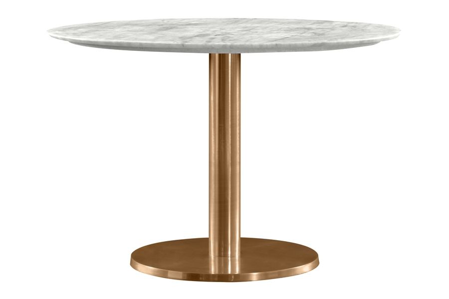 Product photography of a marble dining table.